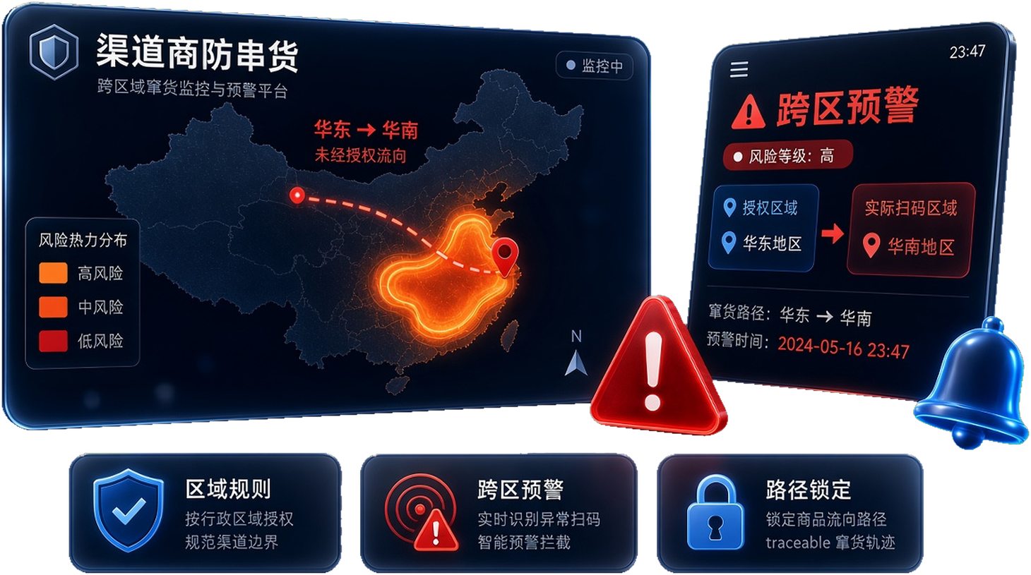 把沃防伪渠道商防串货场景:区域流通规则与跨区扫码预警